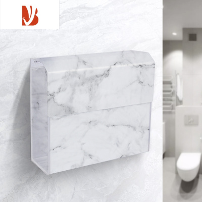 三维工匠卫生间纸巾盒亚克力防水浴室平板纸盒厕所方形草纸盒厕纸盒免打孔 爵士白 加强特加厚
