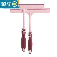 敬平擦玻璃器伸缩长柄双面擦窗器玻璃刷刮搽高楼清洁清洗窗户工具家用 大号粉色2把