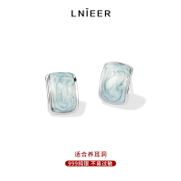 999纯银复古法式弧形滴釉耳钉女轻奢高级感耳环2025新款春夏耳饰送女朋友老婆情人节七夕生日礼物