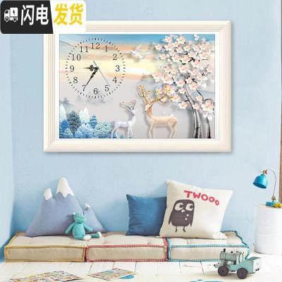 三维工匠十字绣2019年新款钻石画满钻客厅时间钟表时钟自己手工水晶钻表 满钻[140*90cm][赠机芯+精准指针]