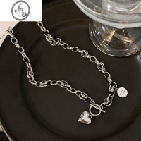 JiMi爱心钛钢项链高级设计感小众轻奢锁骨链嘻哈甜酷卫衣链配饰女款