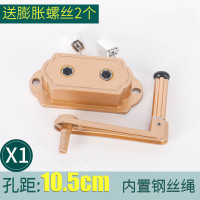 晾衣架手摇器 通用手摇器配件升降晾衣架升降器双杆晒衣架免打孔 手摇器摇把单杆手摇柄 X1款金色[适合10.5cm孔距]