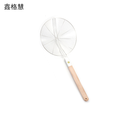 鑫格慧 漏勺加厚不锈钢木柄线漏捞勺 32cm 把