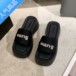 SUNTEK拖鞋女外穿2023新款夏天高跟松糕增高夏季凉鞋厚底复古沙滩凉拖鞋