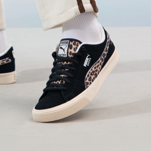 彪马(PUMA)男鞋女鞋新款 豹纹拼接板鞋复古低帮休闲鞋395735-01 ZP