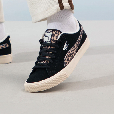彪马(PUMA)男鞋女鞋新款 豹纹拼接板鞋复古低帮休闲鞋395735-01 ZP