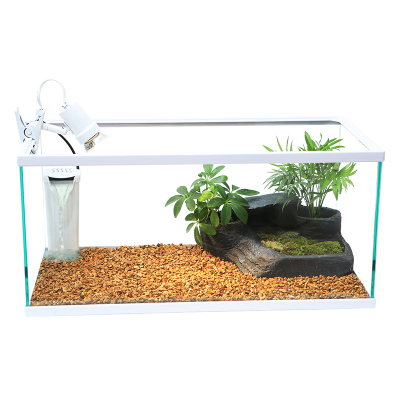 乌龟缸带晒台乌龟别墅生态龟缸养龟的专用缸免换水鱼缸水陆玻璃缸