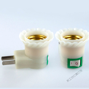 苏宁放心购 万向灯座壁插灯具插座带夹子开关E27E14E40插座转换插头LED球泡灯头灯吊灯头悬吊式延长线