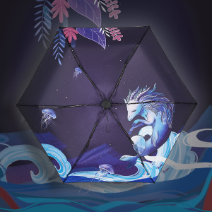 红叶(Hong Ye)插画礼品雨伞女遮阳伞晴雨两用折叠伞防晒防紫外线十二星座太阳伞
