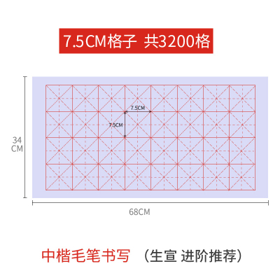 六品堂米字格宣纸书法专用纸作品纸毛笔书法练习纸毛笔字纸100张7.5cm*32格（生宣，进阶推荐）宣纸+100g墨汁
