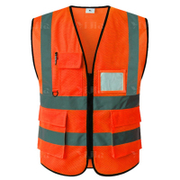 翌嘉YJ4112139 反光背心环卫园林反光马甲施工交通反光衣 桃心网口袋款橙色