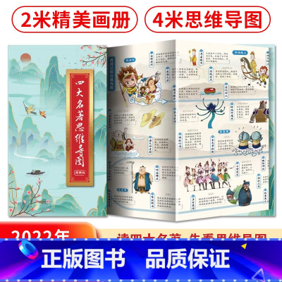 [专享定制]四大名著思维导图 [正版]2022专享定制版画册四大名著思维导图漫画版+古诗词山海经思维导图唐诗三百首初中小