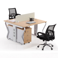 易企采 双人位含活动柜含椅 职员屏风工位办公桌120*120*75CM 单位:套