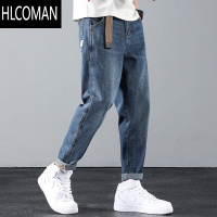 HLCOMAN牛仔裤男士新款宽松直筒潮牌休闲潮流百搭2023加绒男裤子