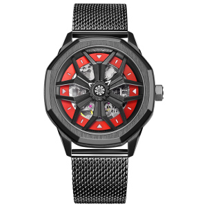 劳士顿(ROSDN)无畏系列手表男自动机械表运动简约胶带男士怀表时尚精选潮流镂空男表G2188