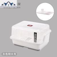加厚碗筷收纳盒塑料碗柜带盖沥水架厨房碗盘架子滴水碗碟筷置物架 三维工匠