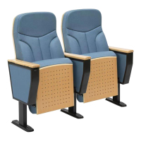 臻远ZY-LTY-57礼堂椅剧院椅会议室椅子蓝灰色不带前写字板双人位