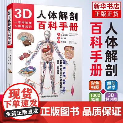 3D人体解剖百科手册 人体解剖学彩色学图谱 物图谱解剖学 医疗医学图谱入门书 西医解剖学外科医生学生用书 解剖学书籍