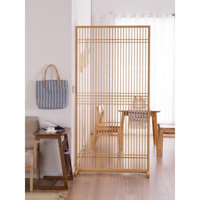 BONJEAN北欧竹屏风隔断墙客厅中式实木玄关座屏家用日式移动折叠屏风装饰
