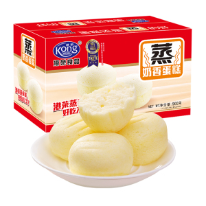 港荣Kong WENG蒸奶香蛋糕900克奶香味箱装美味零食大满足