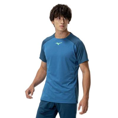 Mizuno运动透气双面拼接男式足球训练短袖T恤