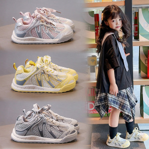 秋季新款儿童男童运动鞋女童休闲板鞋网面透气轻便学生跑步鞋