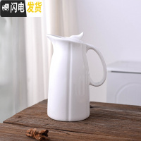 三维工匠超大容量家用耐热水壶 陶瓷杯具水杯 简约冷水壶凉水壶茶具水具 直纹单壶1500送壶垫/杯刷