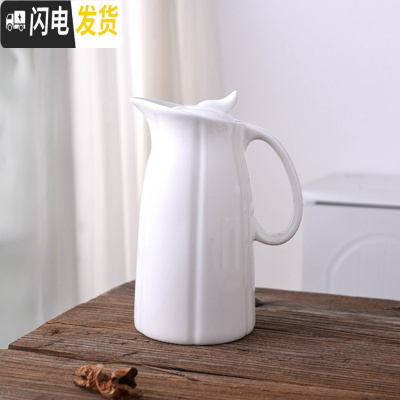 三维工匠超大容量家用耐热水壶 陶瓷杯具水杯 简约冷水壶凉水壶茶具水具 直纹单壶1500送壶垫/杯刷