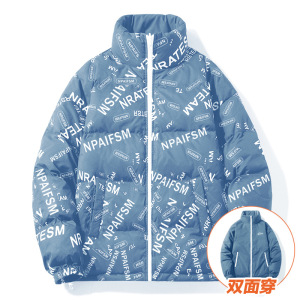 男装秋冬季羽绒服美式潮牌立领情侣双面穿时尚面包服男士青年外套