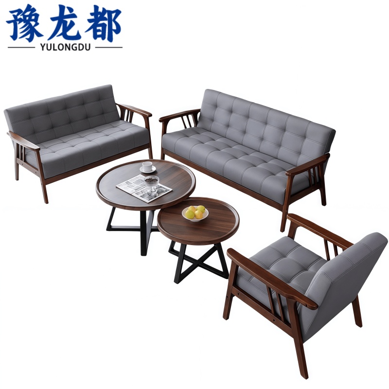 豫龙都 实木沙发 3+2+1+茶几 套