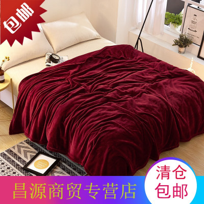 纯色加厚加绒珊瑚绒床单单件双人云貂绒毛毯单人法莱绒冬季法兰绒