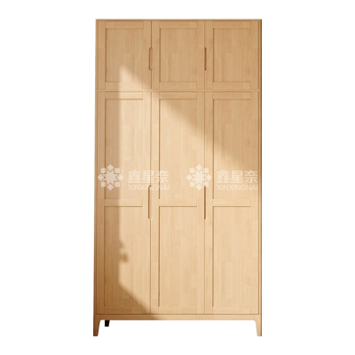 鑫星奈XXN4031136简约实木衣柜三门收纳柜加顶柜