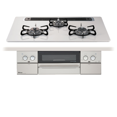 日本原装进口PALOMA百乐满燃气灶嵌入式WITHNA系列75厘米银色玻璃台面 PD-829WS-75CV 13A天然气
