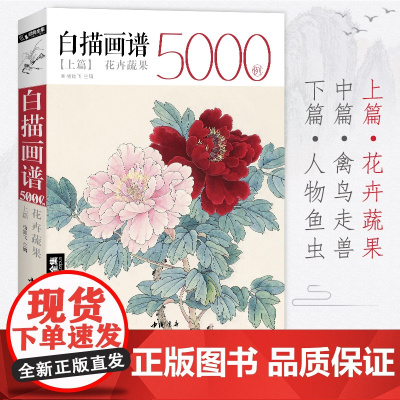 白描画谱5000例·上篇·花卉蔬果 中国工笔技法花鸟画册集书籍入门sh