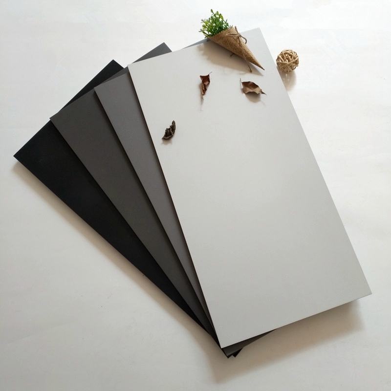 全瓷瓷砖简约黑白灰色墙砖300x600厨卫纯色不透水墙砖阳台文化石壹德