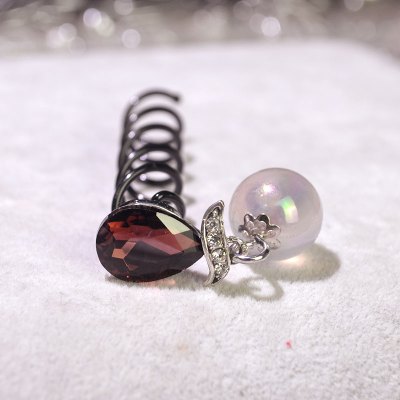 盘发器造型器百变蓬松扎头发饰品懒人美发工具螺旋夹洛滑丸子头发饰水晶紫+果冻珠