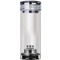 水宜生玻璃杯320ml弱碱双层玻璃泡茶杯抑菌水晶杯G8800