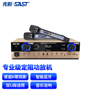 先科(SAST) D62家庭功放机KTV卡包功放 卡拉OK蓝牙功放机 带话筒2.0声道立体声功放 家用音响 AV功放