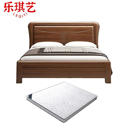 乐琪艺 实木单人床 1.8m+10公分床垫 套