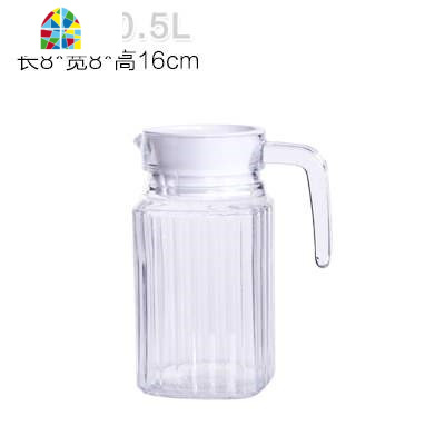 泡荣壶 家用容量扎壶家用多功能带盖泡茶果汁壶扎壶凉水壶果汁瓶 FENGHOU 条子壶0.5L530g