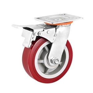 鑫睿辉 聚氨酯轮子 6寸刹车轮 个