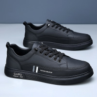 上班工作鞋耐磨防滑真皮小白鞋男潮流百搭真皮透气休闲鞋男士板鞋