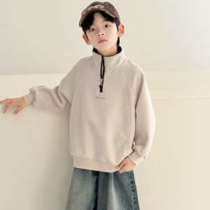 男童半拉链立领卫衣2026新款儿童大童韩版上衣男孩立领痞帅风春装