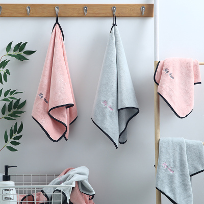 竹之锦毛巾家纺极细纤维干发毛巾2条装成人女士干发巾速吸速干37×76cm混色2条装37×76cm