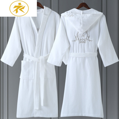 Ideamini五星级酒店浴袍男女士冬季棉加厚毛巾料睡袍棉连帽吸水浴衣