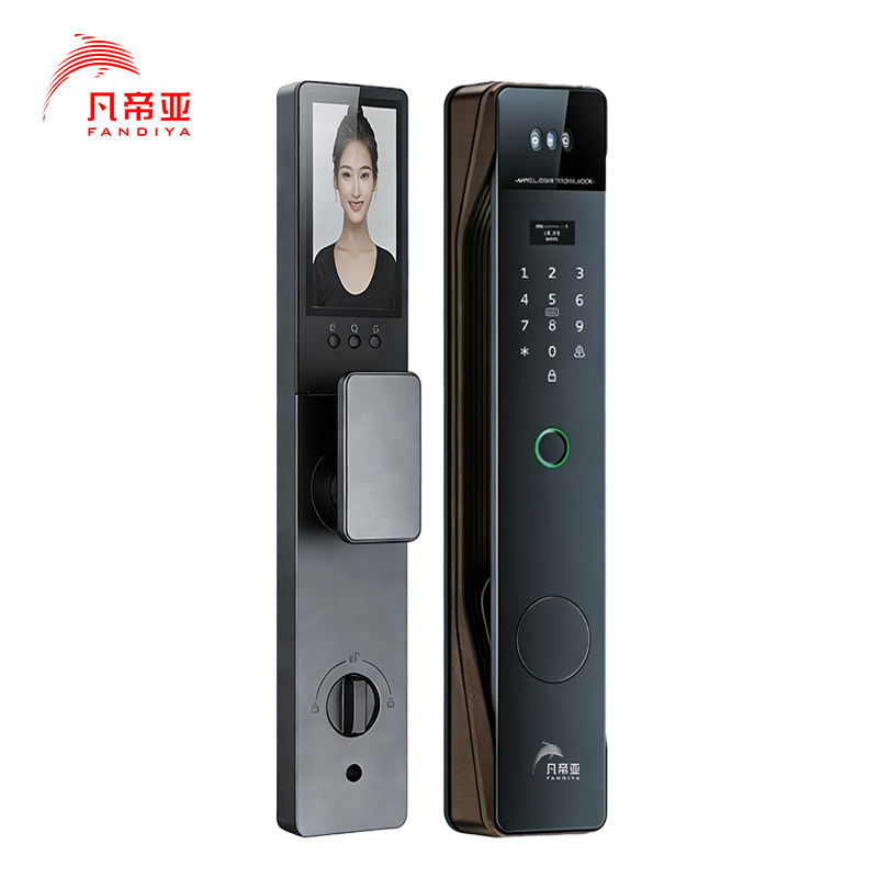 凡帝亚智能门锁FDY-F10 3D人脸识别掌纹电子猫眼主被动可视对讲远程开锁APP智控