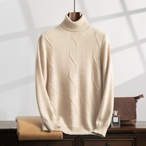 冬季新款双股加厚羊绒衫男高领长袖大码打底衫纯色毛衣休闲针织衫