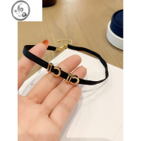 JiMi个性字母颈链黑弹力绳2023年新款高级感简约气质小众短款项链颈带