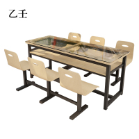 乙壬餐桌6人学校食堂小吃店快餐桌椅饭堂钢化玻璃桌1800*600*750[含椅]