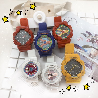 番茄网红樱花粉少女手表ins风抹茶绿男女中学生可爱独角兽电子表同款